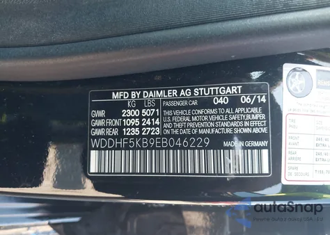 2014 Mercedes-Benz E 350 from USA, damaged, VIN WDDHF5KB9EB046229